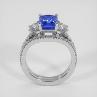 3.11 Ct. Blue Sapphire Ring, 14K White Gold 3