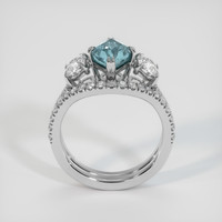 2.40 Ct. Bluish Green Sapphire Ring, 14K White Gold 3