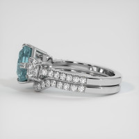 2.40 Ct. Bluish Green Sapphire Ring, 14K White Gold 4