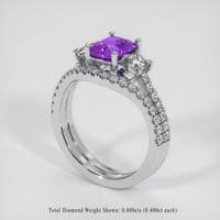 2.54 Ct. Sapphire Ring, 14K White Gold 2