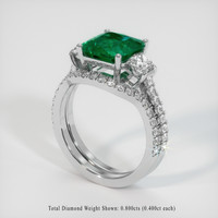 3.02 Ct. Emerald Ring, 18K White Gold 2