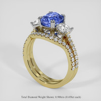 2.93 Ct. Blue Sapphire Ring, 14K White & Yellow 2