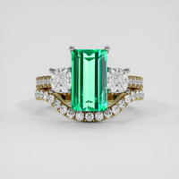 3.84 Ct. Emerald Ring, 18K White & Yellow 1