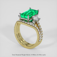 3.84 Ct. Emerald Ring, 18K White & Yellow 2