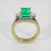 3.84 Ct. Emerald Ring, 18K White & Yellow 3