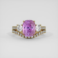 4.20 Ct. Pinkish Purple Sapphire Ring, 14K Yellow Gold 1