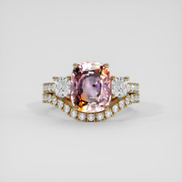 3.69 Ct. Bi Color Sapphire Ring, 18K Yellow Gold 1