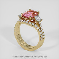 3.69 Ct. Bi Color Sapphire Ring, 18K Yellow Gold 2