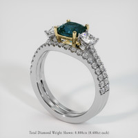 1.69 Ct. Greenish Blue Sapphire Ring, 14K Yellow & White 2