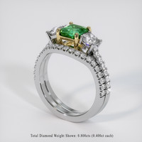 0.88 Ct. Emerald Ring, 18K Yellow & White 2