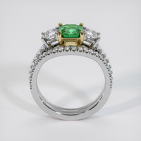 0.88 Ct. Emerald Ring, 18K Yellow & White 3
