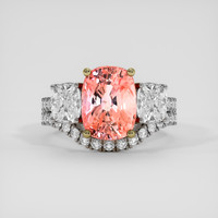 3.98 Ct. Padparadscha Sapphire Ring, 18K Yellow & White 1