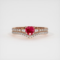 0.48 Ct. Ruby Ring, 14K Rose Gold 1