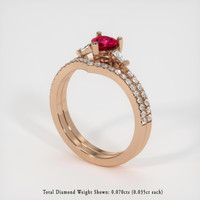 0.48 Ct. Ruby Ring, 14K Rose Gold 2