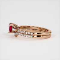 0.48 Ct. Ruby Ring, 14K Rose Gold 4