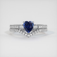 0.95 Ct. Sapphire Ring, 14K White Gold 1