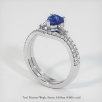0.95 Ct. Sapphire Ring, 14K White Gold 2