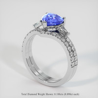 2.07 Ct. Blue Sapphire Ring, 18K White Gold 2