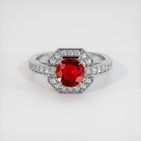 1.40 Ct. Ruby Ring, Platinum 950 1