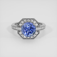4.18 Ct. Blue Sapphire Ring, Platinum 950 1