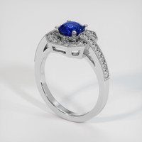 0.82 Ct. Blue Sapphire Ring, Platinum 950 2