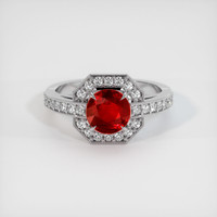 1.45 Ct. Ruby Ring, 10K White Gold 1