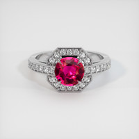 1.51 Ct. Purplish Red Ruby Ring, 10K White Gold 1