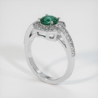 1.12 Ct. Greenish Blue Sapphire Ring, 10K White Gold 2
