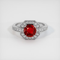 1.29 Ct. Ruby Ring, 14K White Gold 1