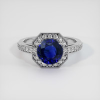 3.06 Ct. Sapphire Ring, 18K White Gold 1