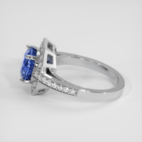 4.18 Ct. Blue Sapphire Ring, 18K White Gold 4