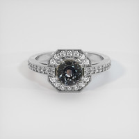 2.24 Ct. Bluish Grey Sapphire Ring, 18K White Gold 1