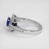 0.82 Ct. Blue Sapphire Ring, 18K White Gold 4