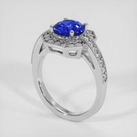2.11 Ct. Blue Sapphire Ring, 18K White Gold 2