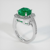 4.36 Ct. Emerald Ring, 18K White Gold 2