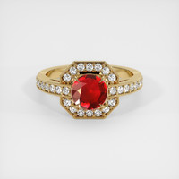 1.22 Ct. Ruby Ring, 14K Yellow Gold 1