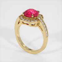 2.99 Ct. Ruby Ring, 18K Yellow Gold 2
