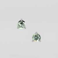 <span>0.90</span>&nbsp;<span class="tooltip-light">Ct.Tw.<span class="tooltiptext">Total Carat Weight</span></span> Yellowish Green Sapphire Earrings, Platinum 950 1