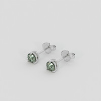 <span>0.90</span>&nbsp;<span class="tooltip-light">Ct.Tw.<span class="tooltiptext">Total Carat Weight</span></span> Yellowish Green Sapphire Earrings, Platinum 950 3