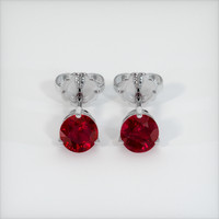1.62 Ct.Tw. Ruby Earrings, Platinum 950 1