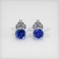 0.75 Ct.Tw. Blue Sapphire Earrings, Platinum 950 1