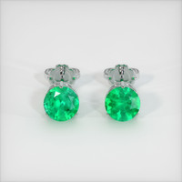 <span>1.41</span>&nbsp;<span class="tooltip-light">Ct.Tw.<span class="tooltiptext">Total Carat Weight</span></span> Emerald Earrings, Platinum 950 1