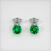 <span>1.88</span>&nbsp;<span class="tooltip-light">Ct.Tw.<span class="tooltiptext">Total Carat Weight</span></span> Emerald Earrings, Platinum 950 1