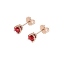 0.46 Ct.Tw. Ruby Earrings, 14K Rose Gold 3