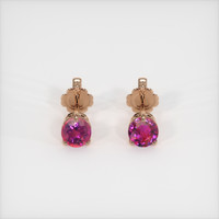 <span>1.23</span>&nbsp;<span class="tooltip-light">Ct.Tw.<span class="tooltiptext">Total Carat Weight</span></span> Ruby Earrings, 14K Rose Gold 1