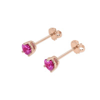 <span>0.70</span>&nbsp;<span class="tooltip-light">Ct.Tw.<span class="tooltiptext">Total Carat Weight</span></span> Sapphire Earrings, 14K Rose Gold 3