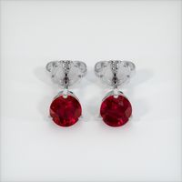 <span>1.62</span>&nbsp;<span class="tooltip-light">Ct.Tw.<span class="tooltiptext">Total Carat Weight</span></span> Ruby Earrings, 14K White Gold 1