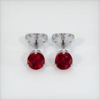 1.62 Ct.Tw. Ruby Earrings, 14K White Gold 1