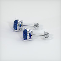 3.06 Ct.Tw. Blue Sapphire Earrings, 14K White Gold 3