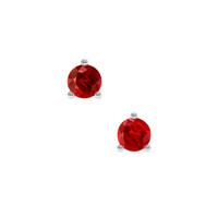 0.46 Ct.Tw. Ruby Earrings, 14K White Gold 1